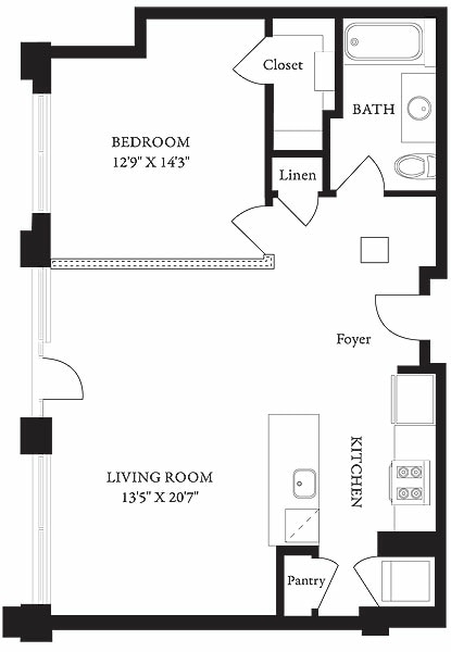 LS-N_1Bed_1Bath_797 Sq Ft - LS-N One Bedroom, One Bathroom