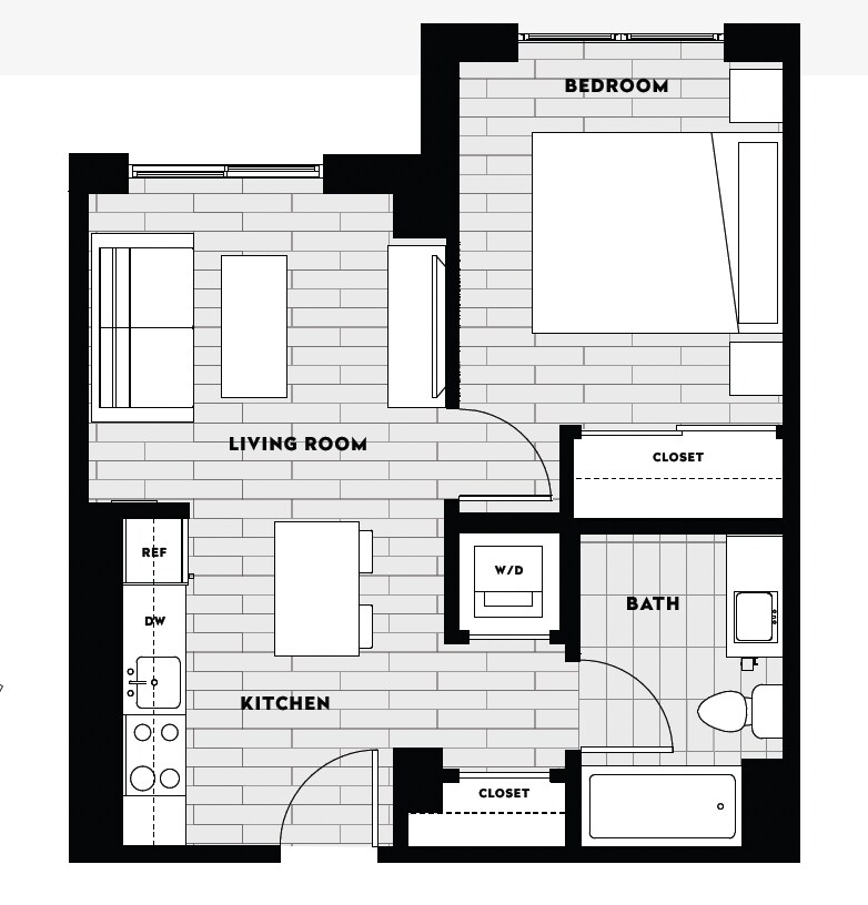 Floor Plan - 1 Bed/1 Bath A2