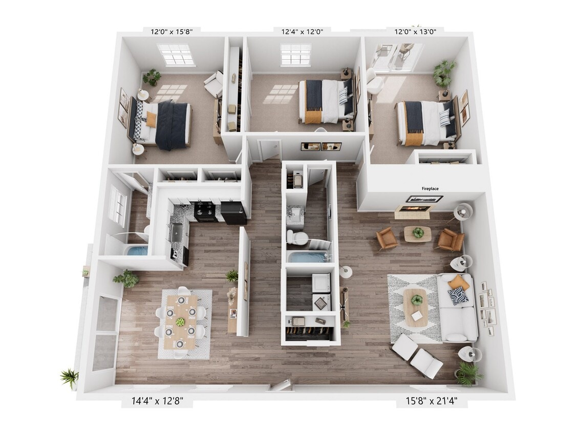 Floor Plan - 3 bed 2 bath ranch - Harrison