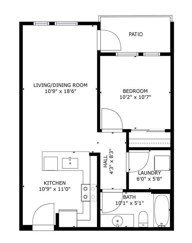 Floor Plan - 1x1 A