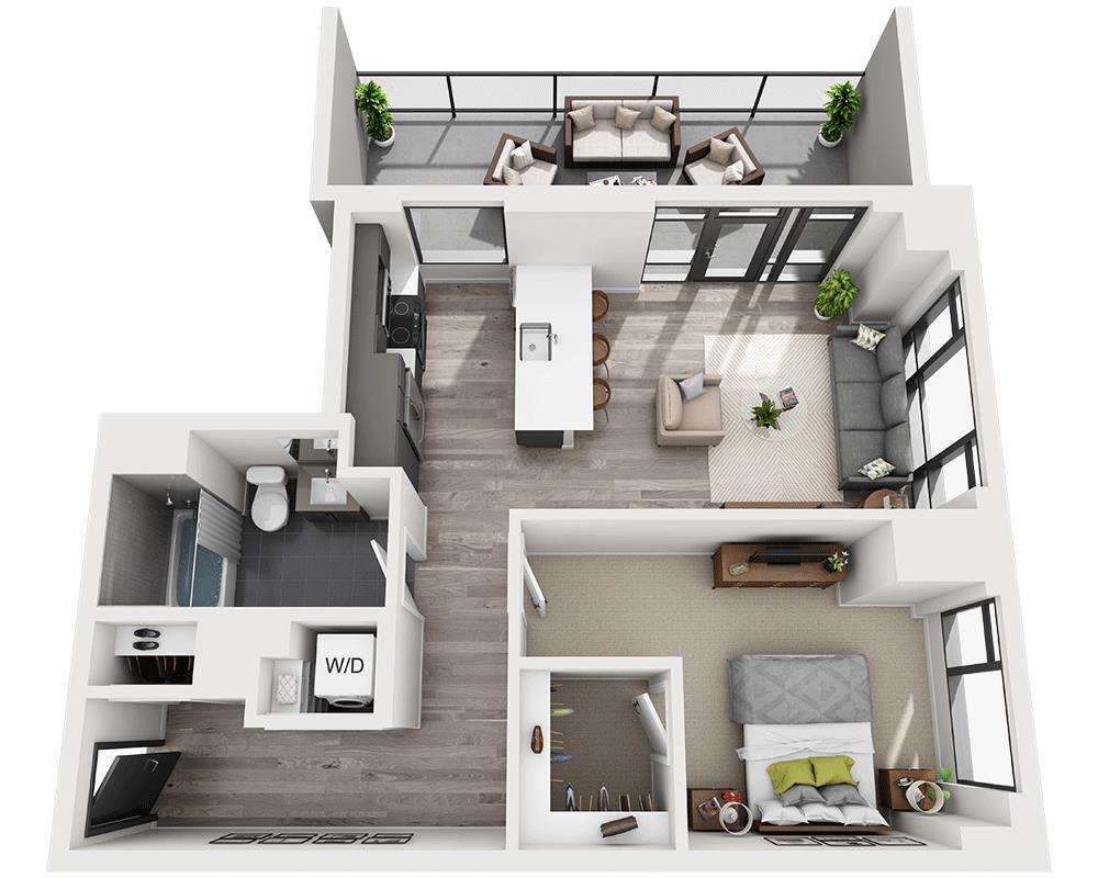 Floor Plan - One Bedroom A1AO