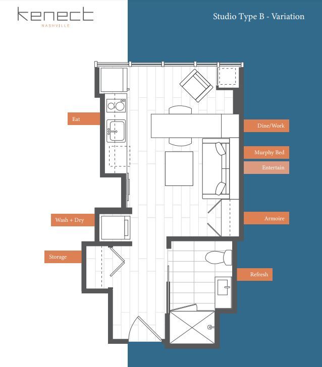 Floor Plan - Studio Furnished