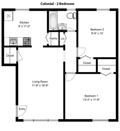 Floor Plan - 2 Bedroom