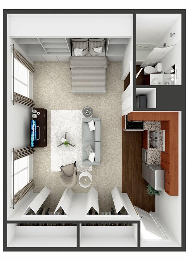 Floor Plan - Studio 450 sq ft