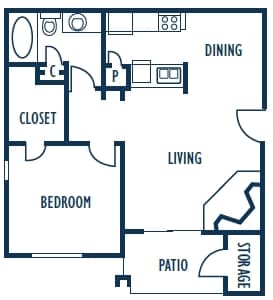 1BR/1BA - A1