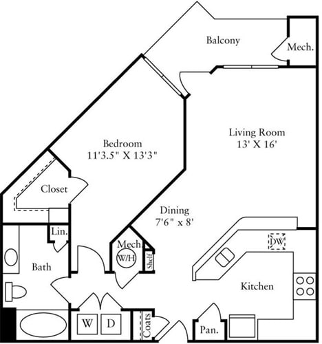Floor Plan - 1 Bedroom C