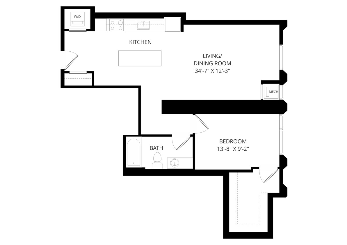 Floor Plan - One Bedroom - a04