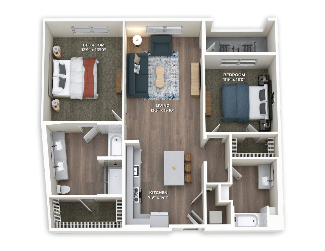 Floor Plan - B2.4 Two Bedroom