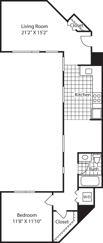 Floor Plan - 1 Bed NW- C shape