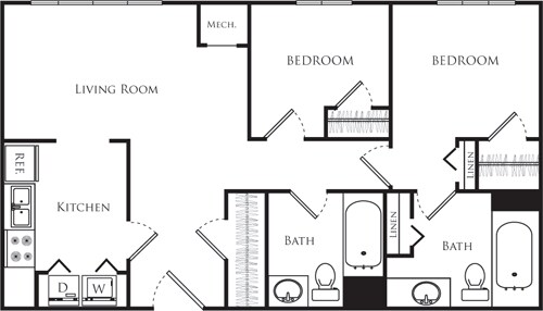 Floor Plan - 2 Bedrooms S