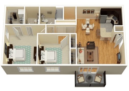 Floor Plan - Premier 2 Bedroom 1.5 Bath