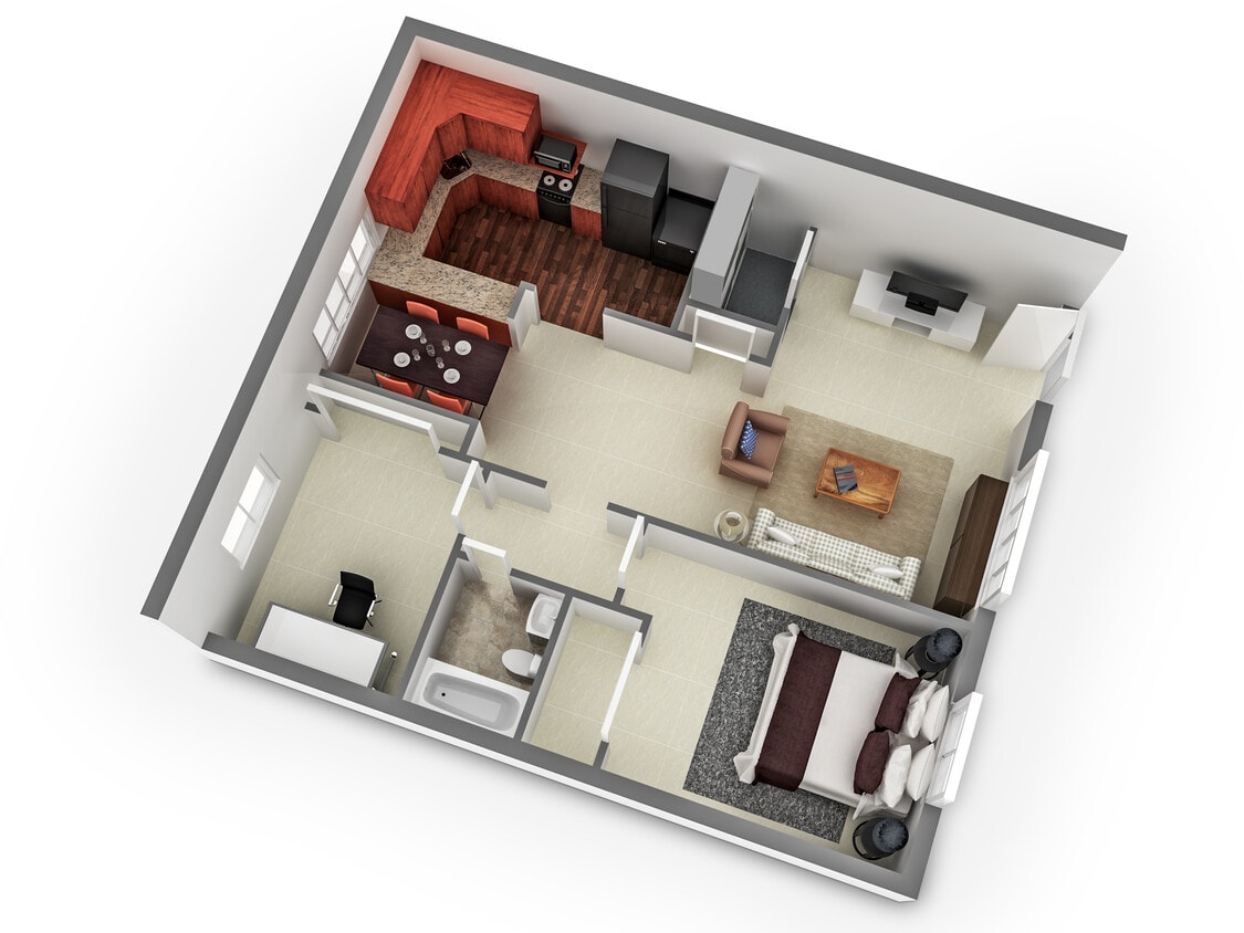 Floor Plan - One Bedroom With Den