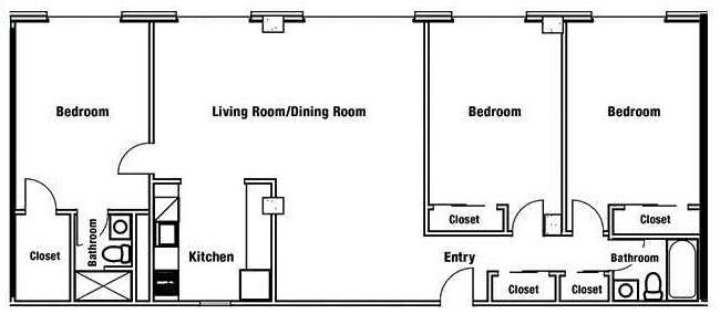 Three Bedroom 2 Bath – 09s and 18s - Three Bedroom 2 Bath Split- 09s and 18s