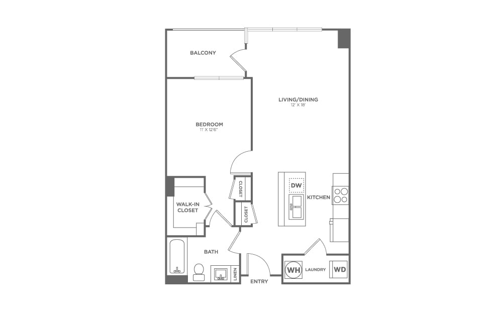 One Bedroom One Bath (731 SF) - One Bedroom One Bath (731 SF)