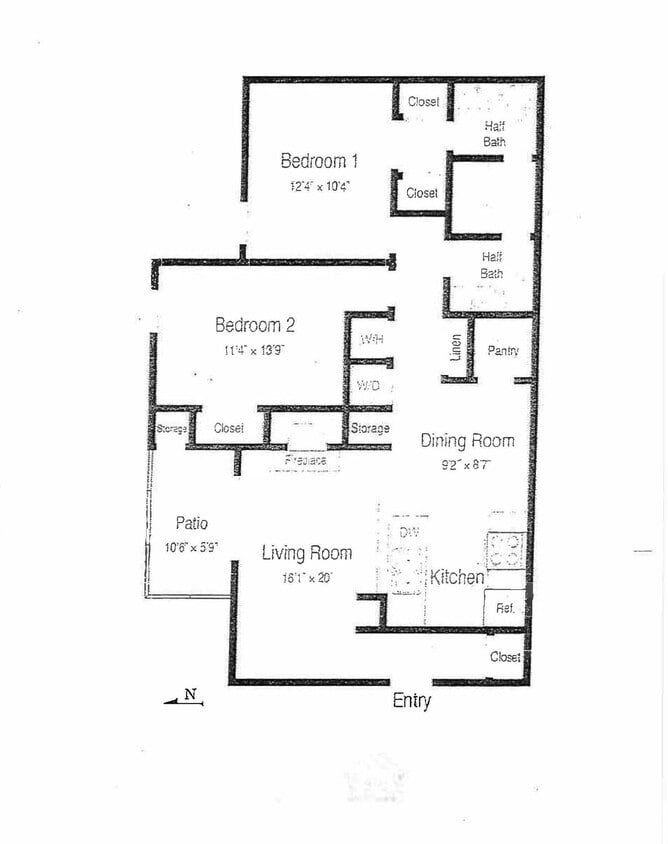 Azalea: Beds - 2: Baths - 1.5: SqFt Range - 894 to 894 - Azalea