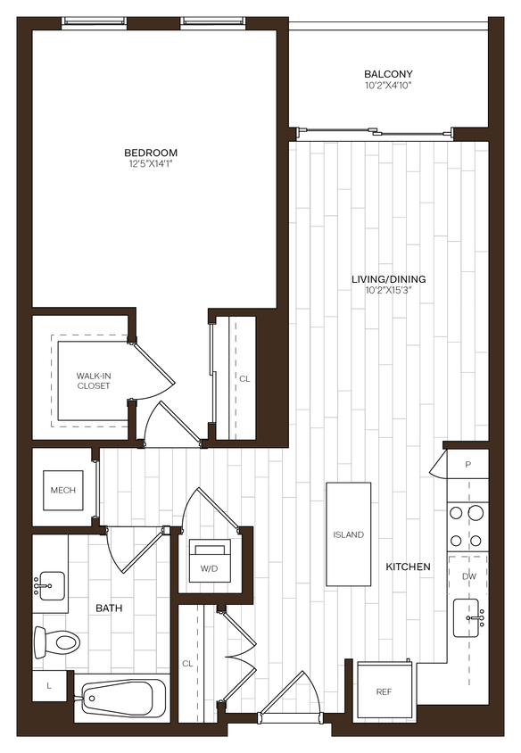 Floor Plan - 1 Bed/1 Bath-A5.1