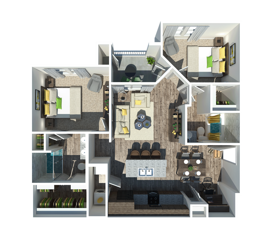 Floor Plan - The Lexie 2 bedroom 2 bathroom