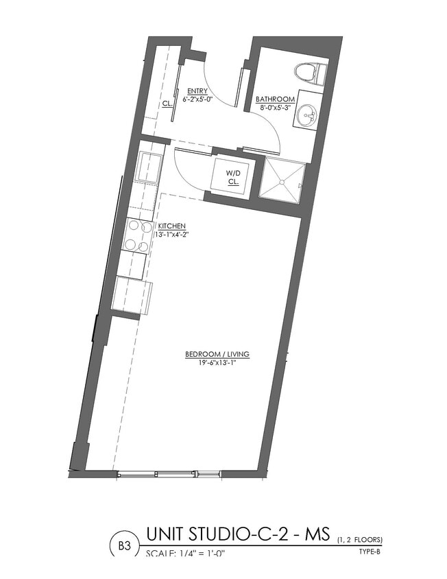 Floor Plan - Studio - 482 sqft