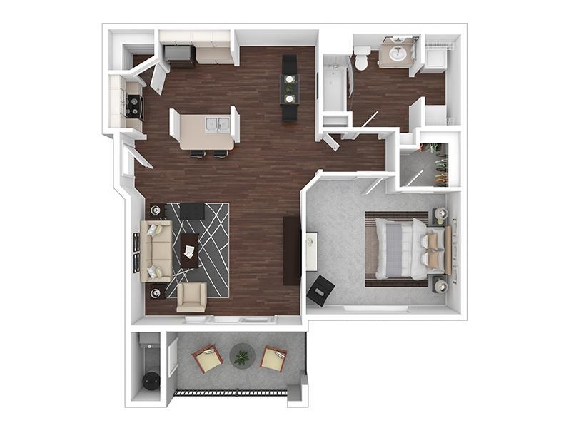 Floor Plan - 1x1-939-Premier
