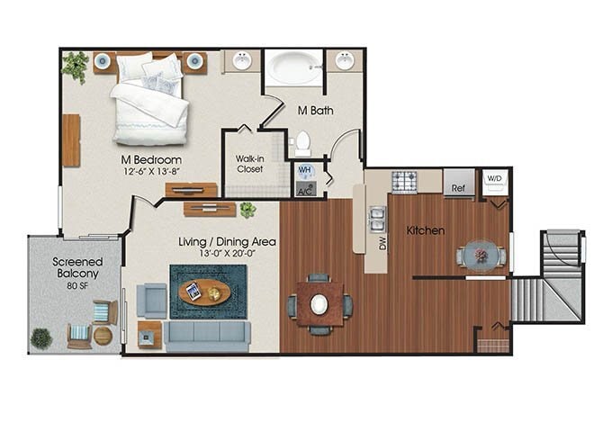 Floor Plan - One Bed One Bath - A2