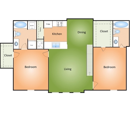 2BR/2BA - 2 Bed Loft w/ Attached Garage (Price not included)