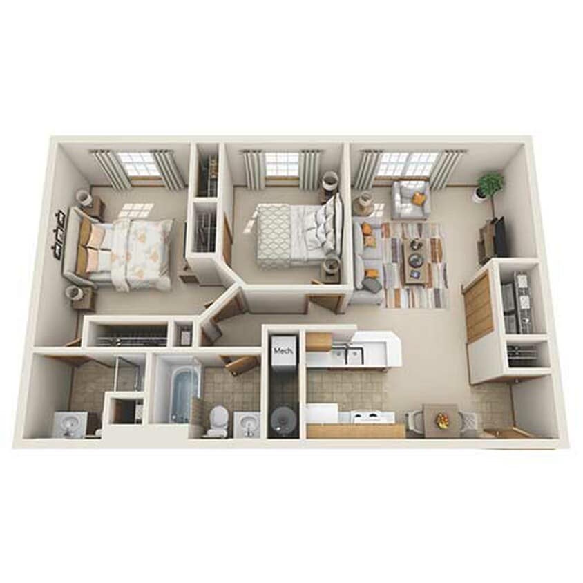 Two-Bedroom - 2 Bedroom