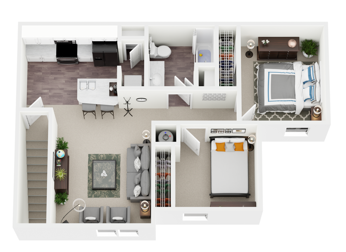 Floor Plan - 2 Bed 1 Bath