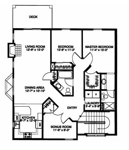 Floor Plan - Rosewood 2 Bedroom + Bonus Room