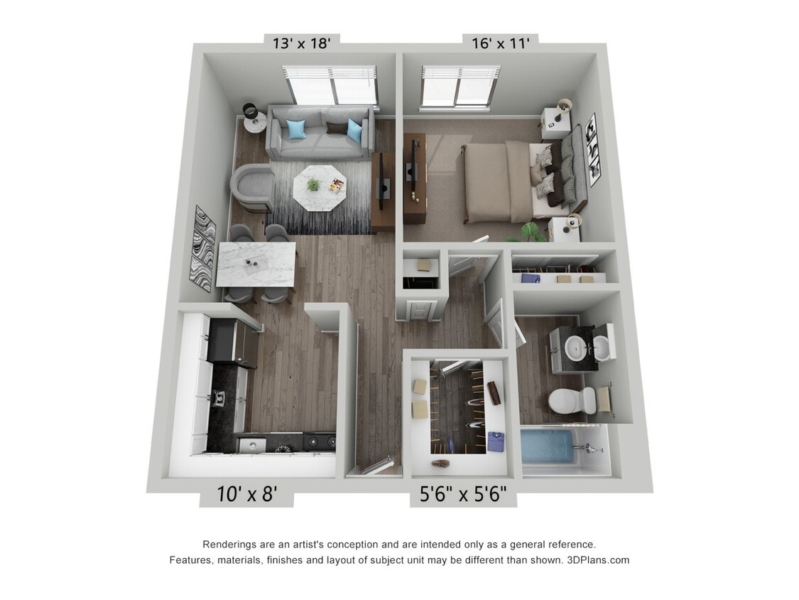 Floor Plan - Springwood One Bed Garden