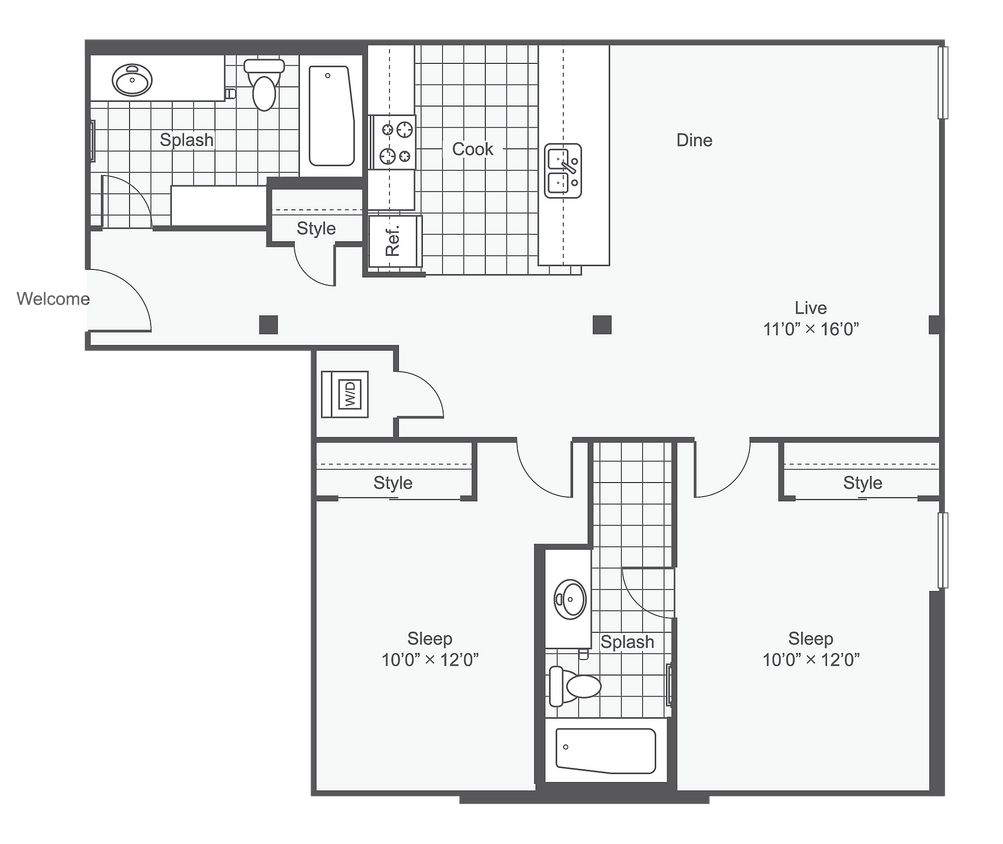 Starlight | 2-Bedroom Floorplan - Starlight