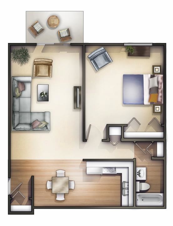 Floor Plan - 1x1 720