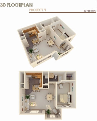 1BR/1BA - 1 Bed Loft w/ Attached Garage (+ $95)