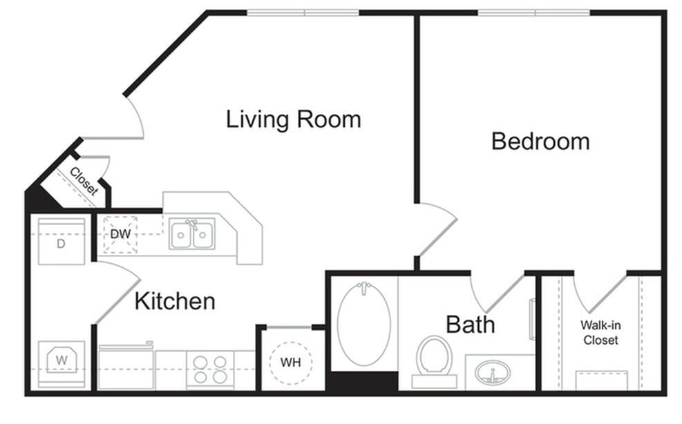 The Lenox is a 1 bedroom, 1 bathroom, 588 sq ft apartment home at The Kendrick Apartments located in Atlanta, GA 30324. - The Lenox