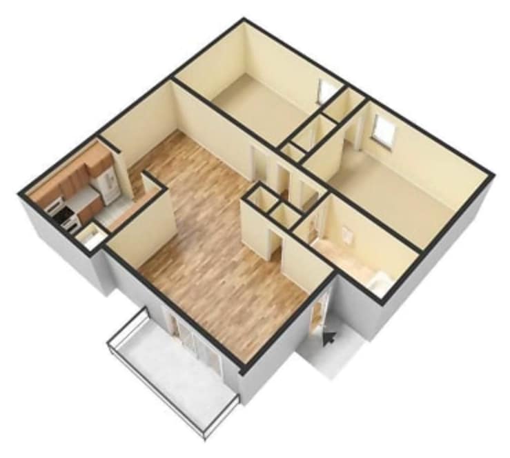 Floor Plan - The Valencia 2x2