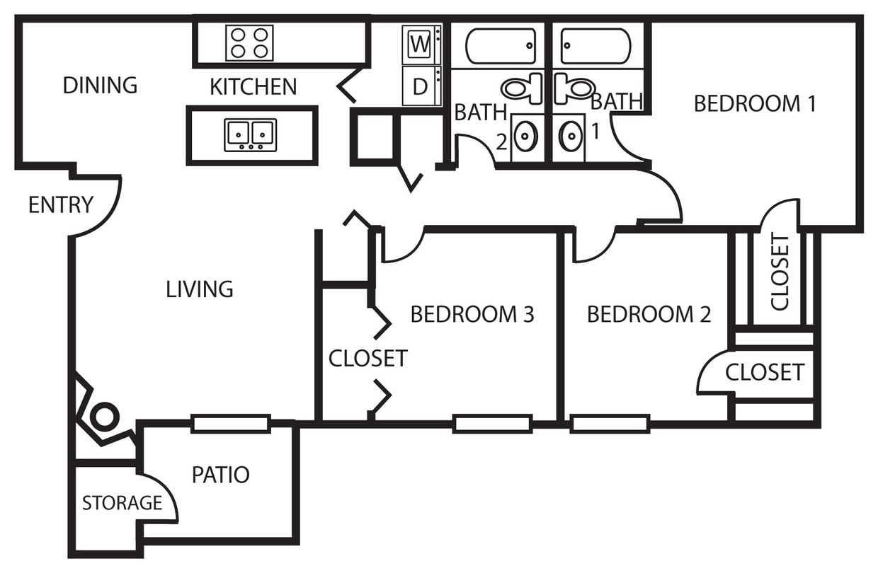 Floor Plan - 3A | Three Bedroom