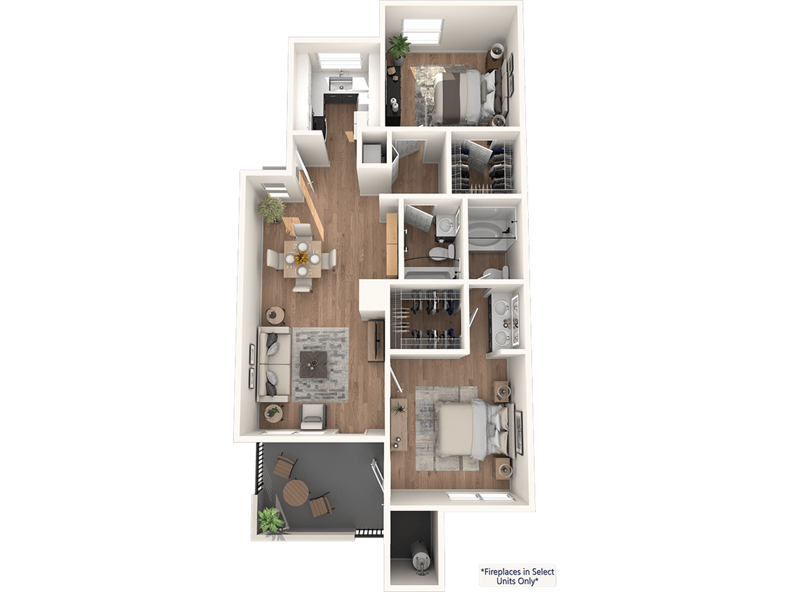 Floor Plan - Furnished 2x2