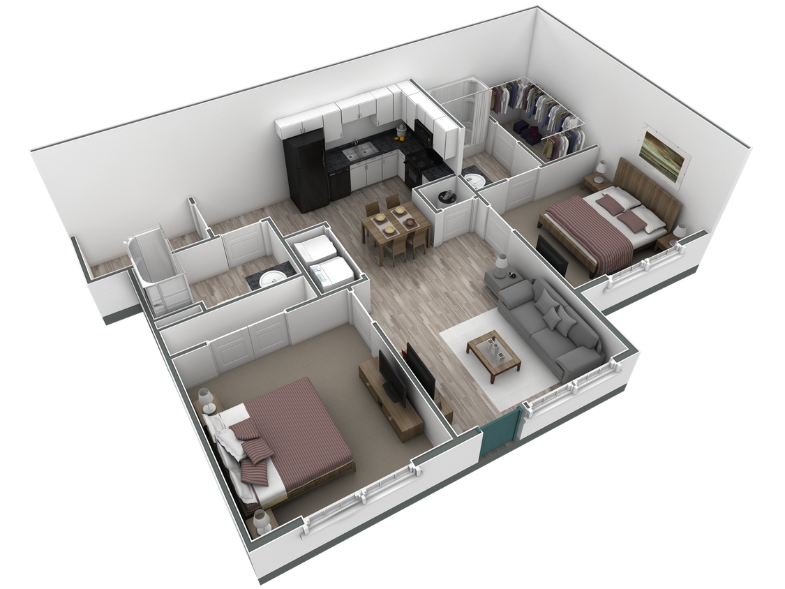 Floor Plan - 2-2 BR Horizon Courtyard