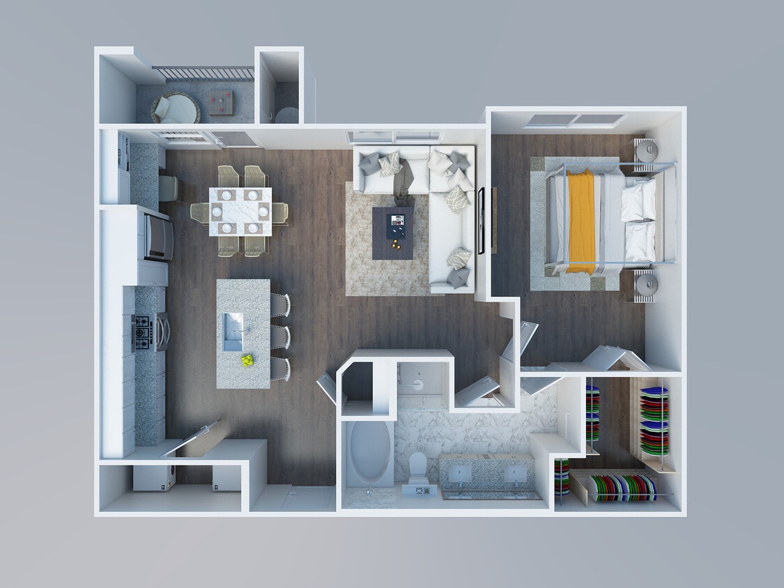 Floor Plan - 1 Bed 1 Bath