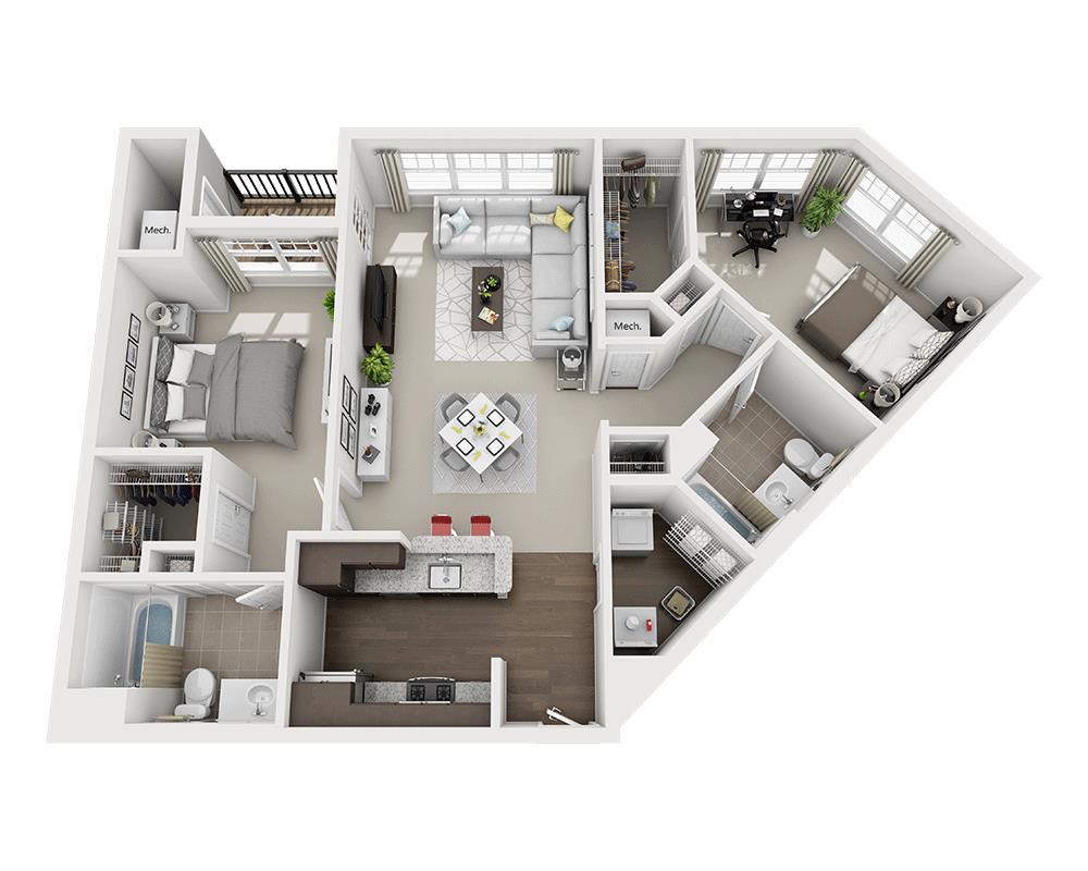Floor Plan - Two Bedroom B2B
