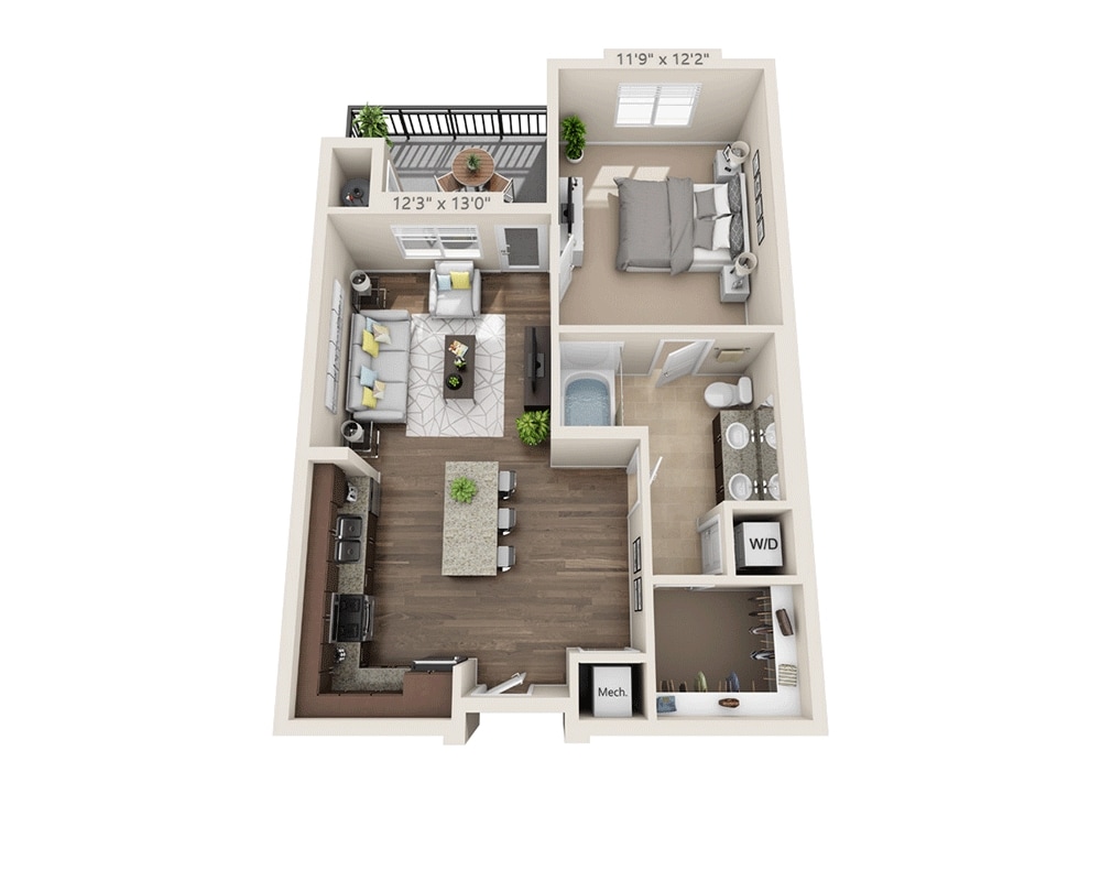 Floor Plan - One Bedroom A1E