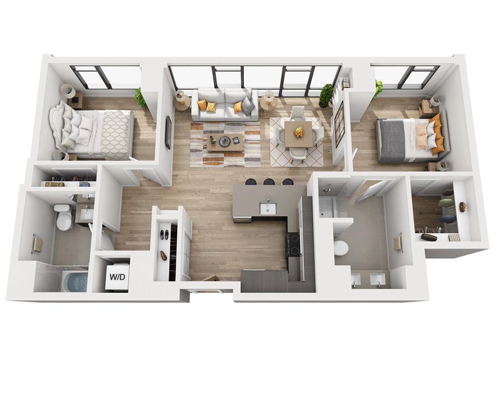 Floor Plan - Two Bedroom B2M