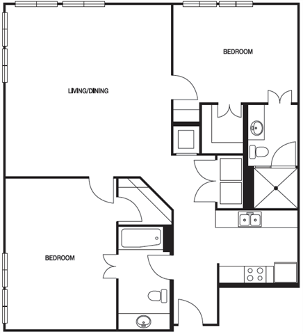 Floor Plan - B10 2 Bed 2 Bath