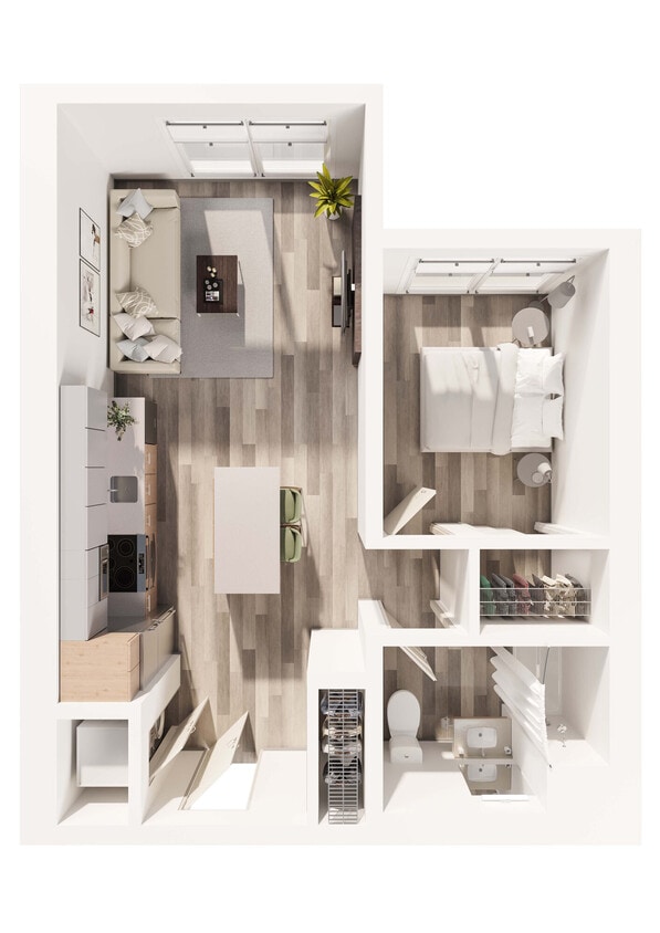 Floor Plan - 1BD, 1BTH B4
