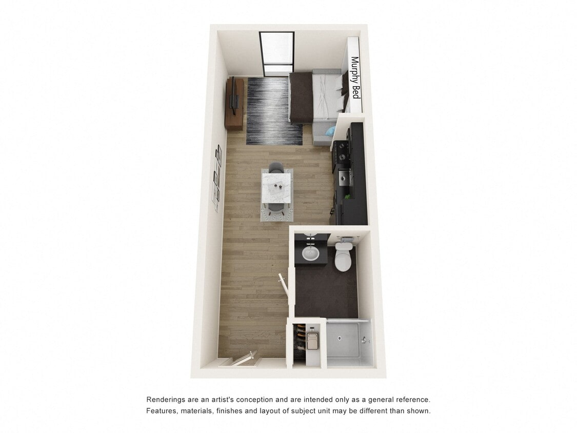 Floor Plan - Studio, 1 Bathroom