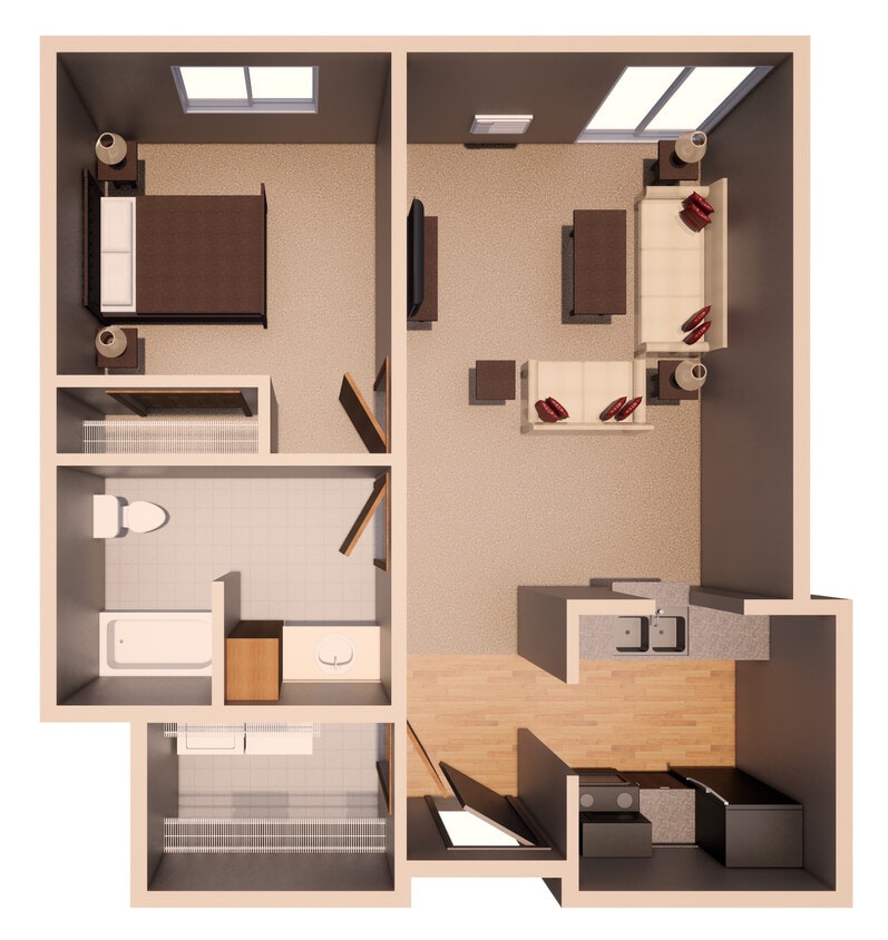 Floor Plan - Lily | 1 Bedroom 1 Bathroom
