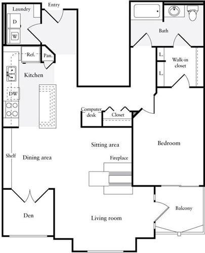 Floor Plan - 1 Bedroom G