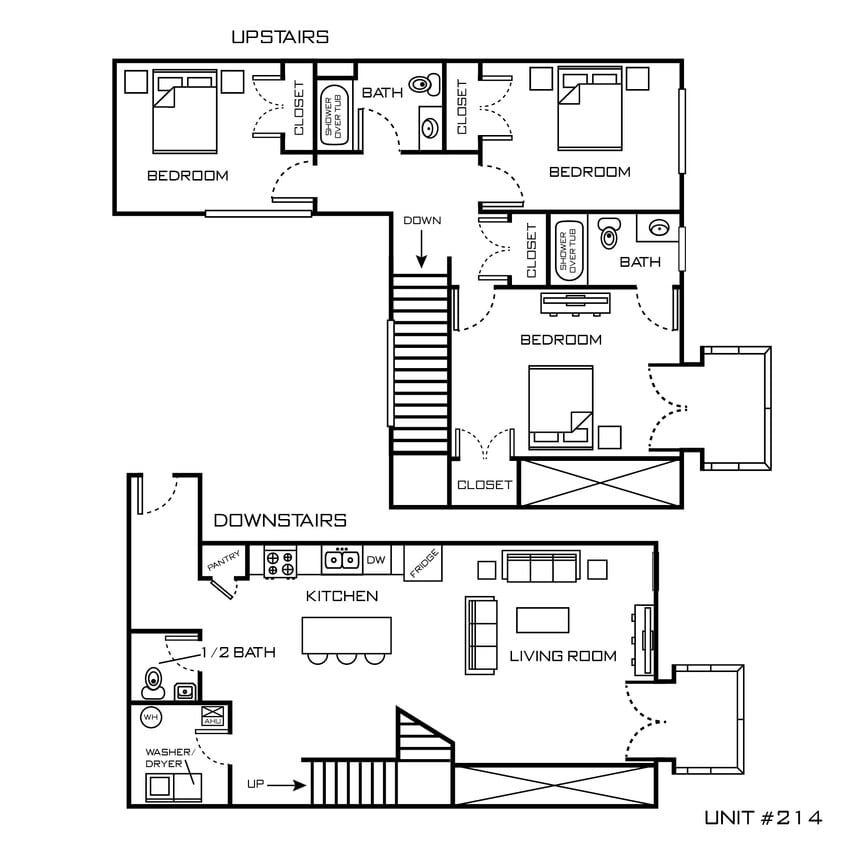 Floor Plan - 3 Bedroom, 2.5 Bath