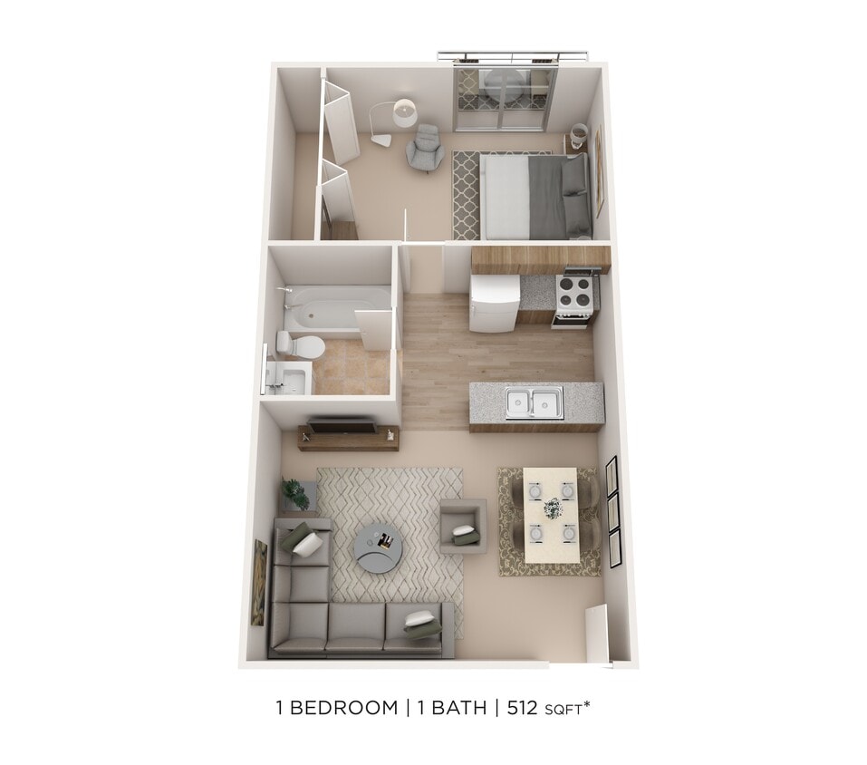 Floor Plan - One Bedroom