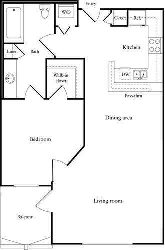 Floor Plan - 1 Bedroom B