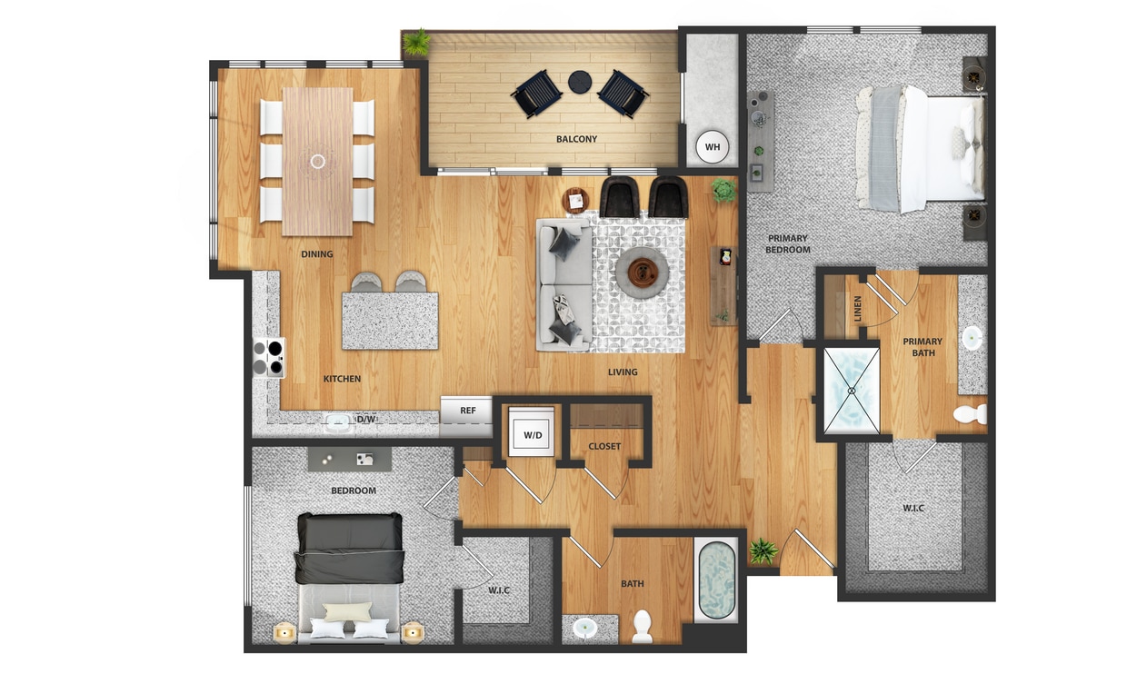 2 Bed 1,283sq.jpg - 2 Bedroom, 2 Bathroom